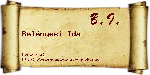 Belényesi Ida névjegykártya